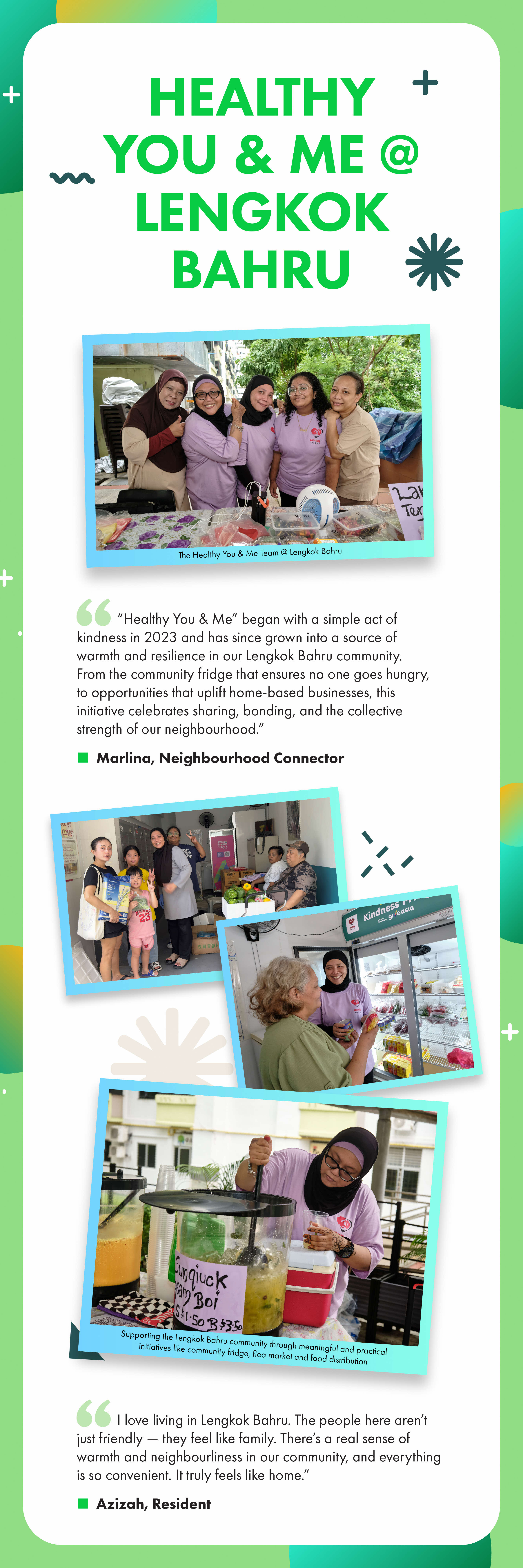 Infographic on the "Healthy You & Me @ Lengkok Bahru" initiative