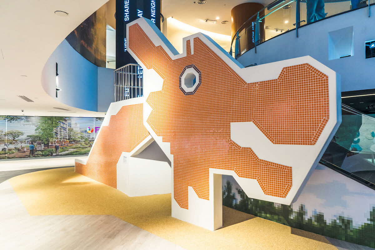 A model of the iconic Dragon playground at the HDB LIVINGSPACE Gallery.