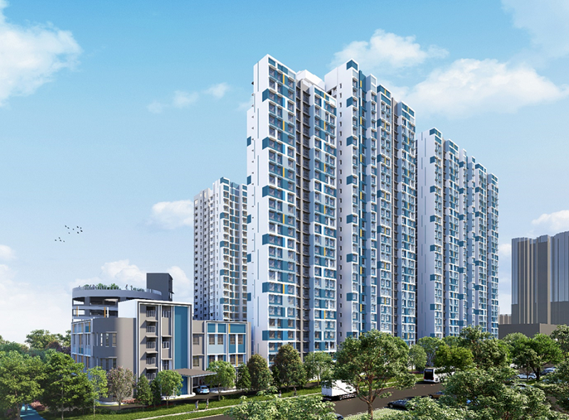 Artist impression of Kim Keat Crest. Kim Keat Crest will offer 2-room Flexi, 3-room and 4-room flats with a wait time of 3 years and 1 month.