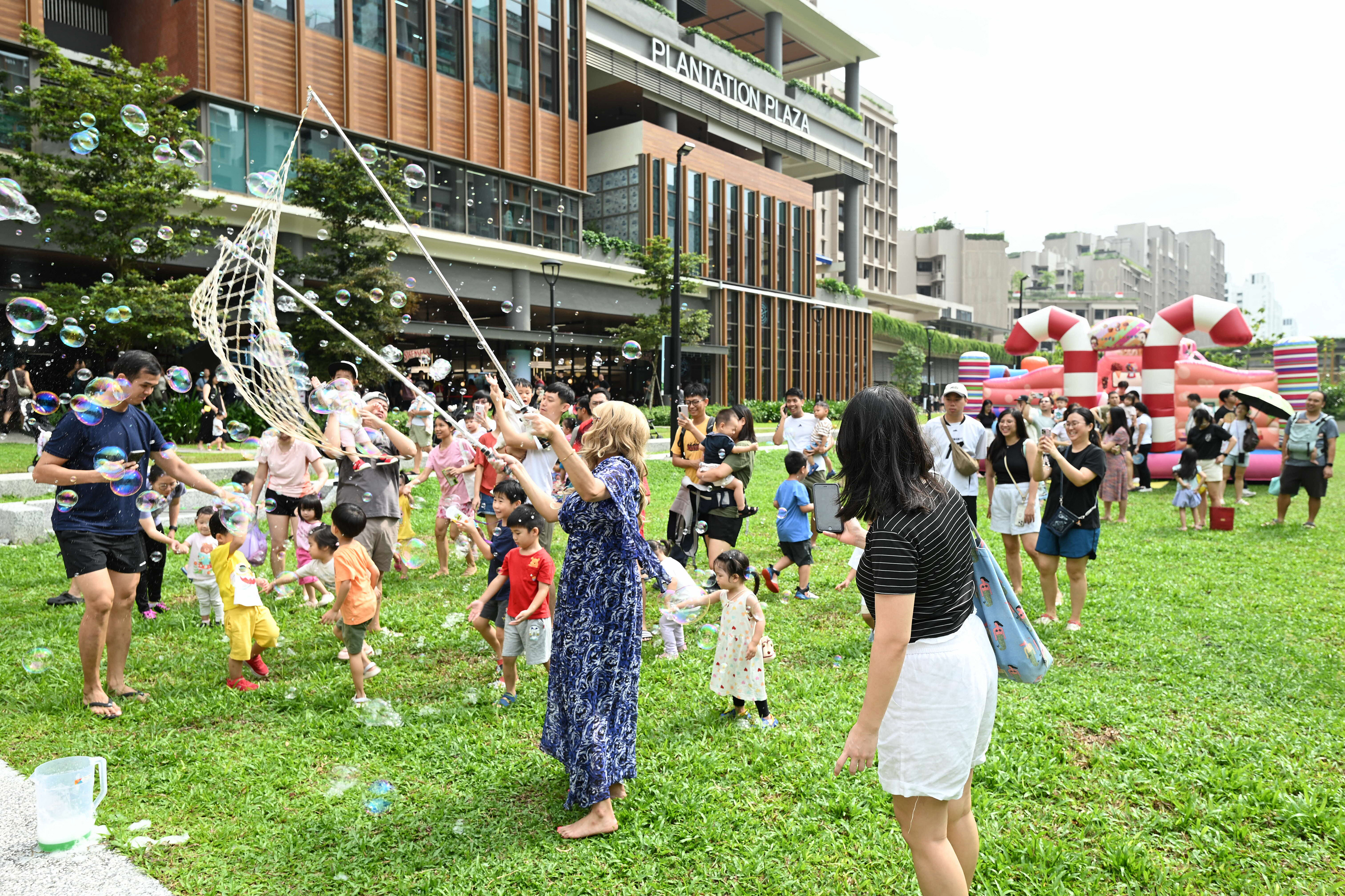 Event Participants Enjoying Activities at the Grand Piazza 