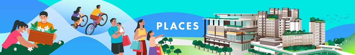 Banner for HDB Community Day –  Places, showing happy residents in the heartlands.