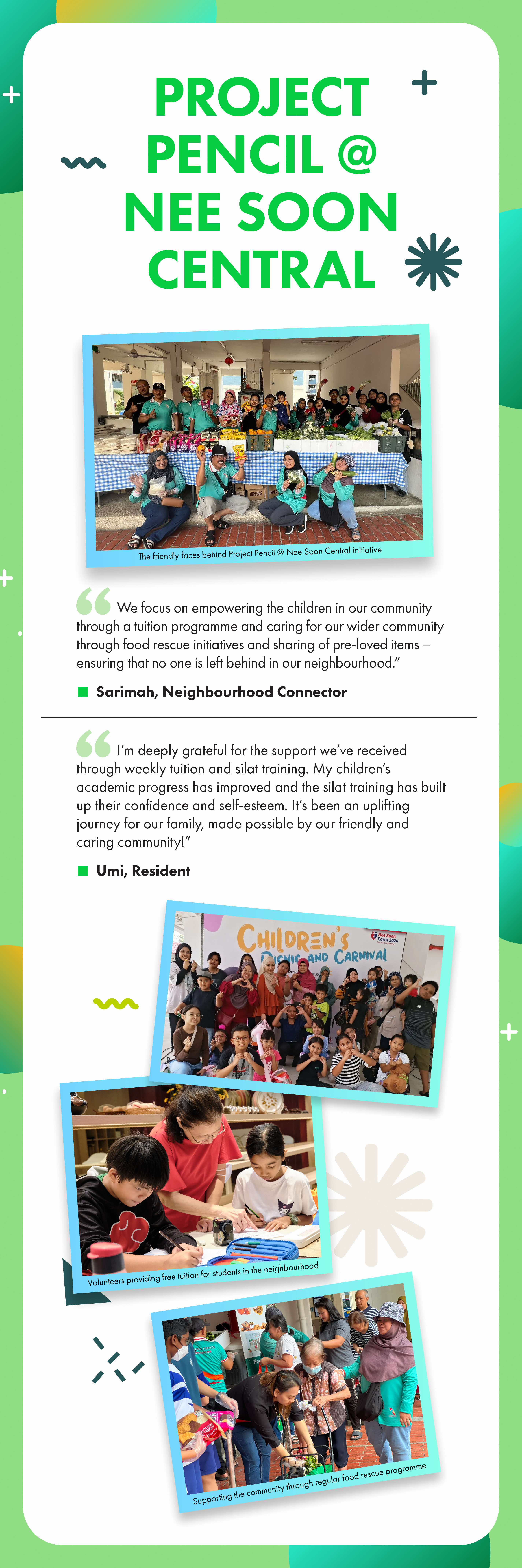 Infographic on Project Pencil @ Nee Soon Central