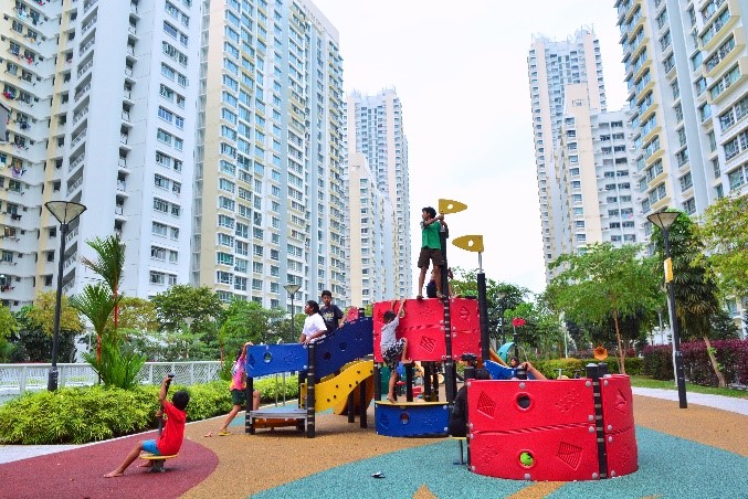 Playgrounds with greenery