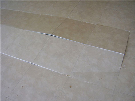 dislodged tiles