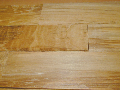 open gap between timber strips