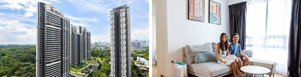 Annabel Lim and Jasper Wong are among home owners who collected the keys to their new homes in 2021