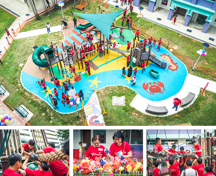 Residents taking part in the Build-APlayground activities around the Adventure Playground @ Canberra