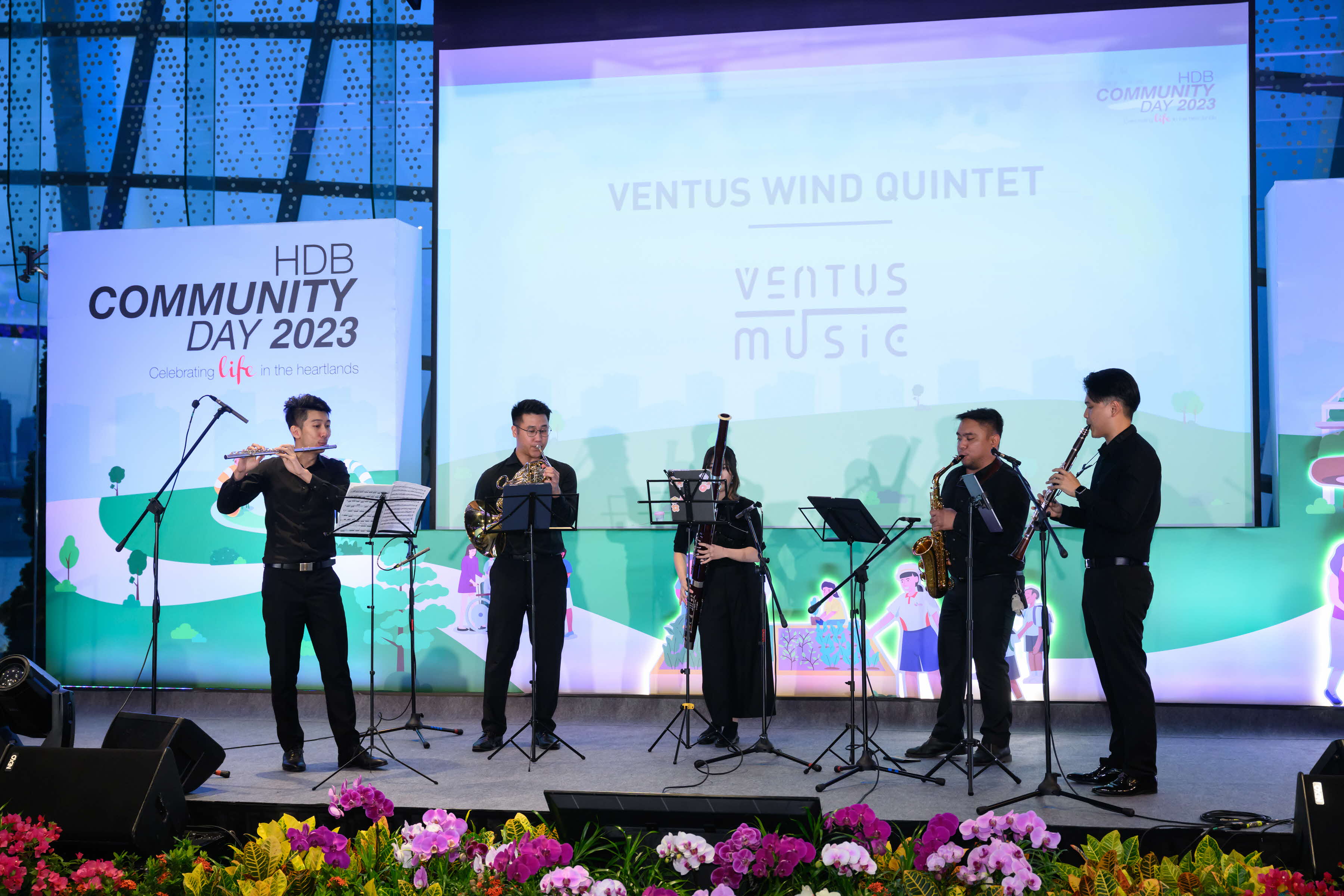 Stage performance by Ventus Wind Quintet