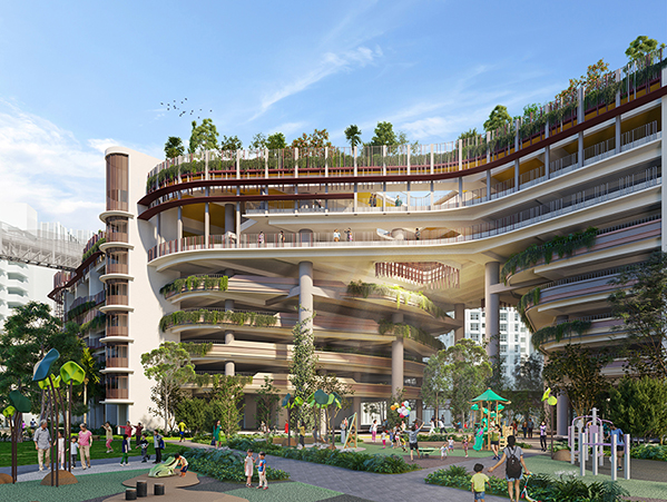 Artist’s impression of the Canyon Plaza, an outdoor event space where residents can interact and bond together as a community