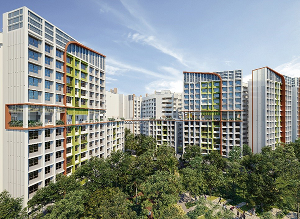 Artist’s impression of the Sky Galleria, an elevated landscaped linkway designed with sheltered seating areas, lookout points and fitness stations